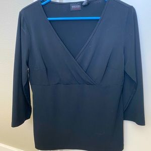 Black wrap dress top